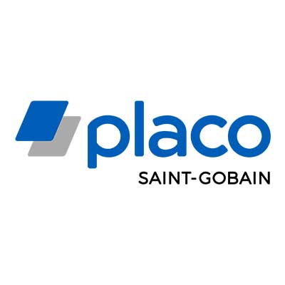 LOGO PLACO ST GERMAIN deux losanges un bleu et un gris avec les lettre placo en bleu au centre /  partenaire de GRT RENOVE (NÎMES)